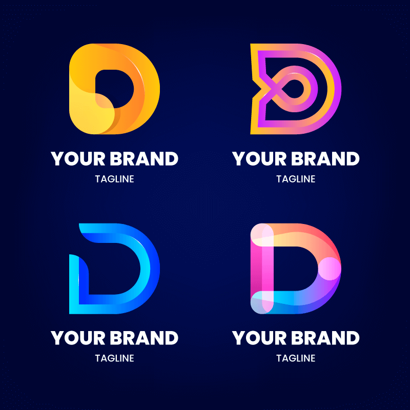 字母D设计的创意渐变logo矢量素材(AI/EPS)
