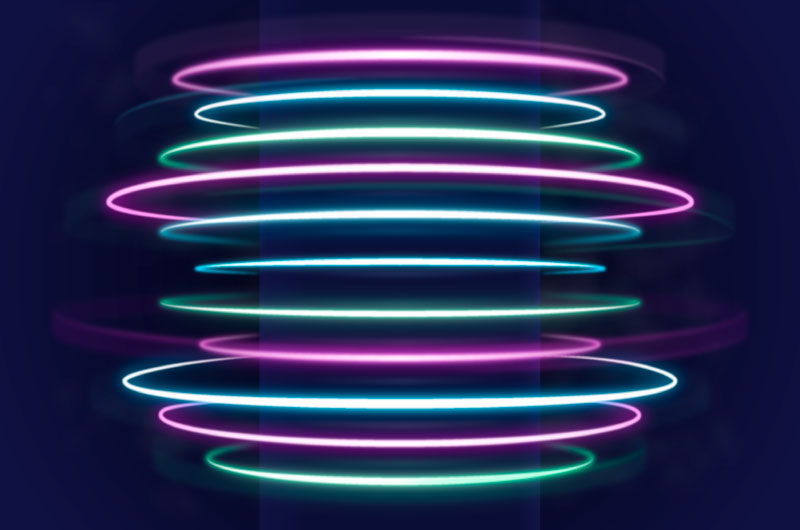 抽象的圆环霓虹灯背景矢量素材(AI/EPS)