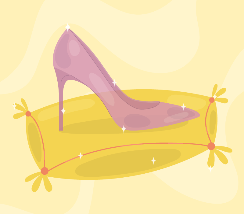闪亮的粉色水晶鞋矢量素材(AI/EPS)