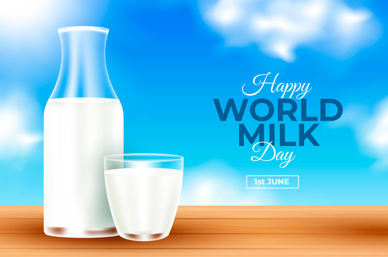 逼真的牛奶设计世界牛奶日矢量素材(AI/EPS)
