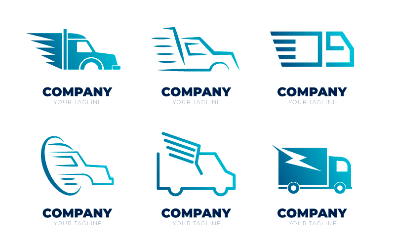 六个卡车类logo矢量素材(AI/EPS/免扣PNG)