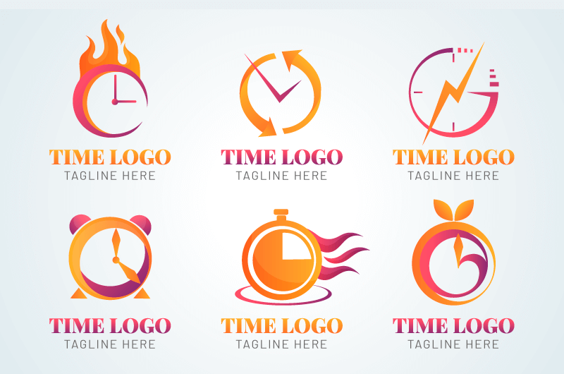 六个时间类logo矢量素材(AI/EPS/免扣PNG)