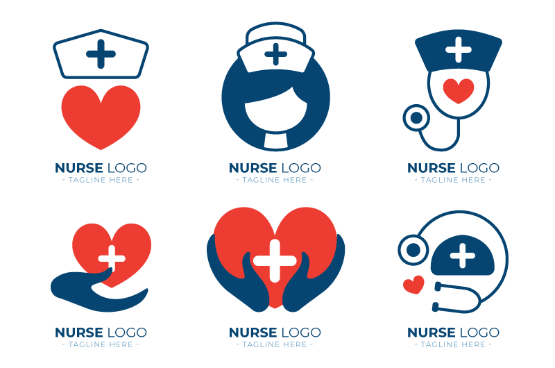 六个扁平风格的医疗类logo矢量素材(AI/EPS)