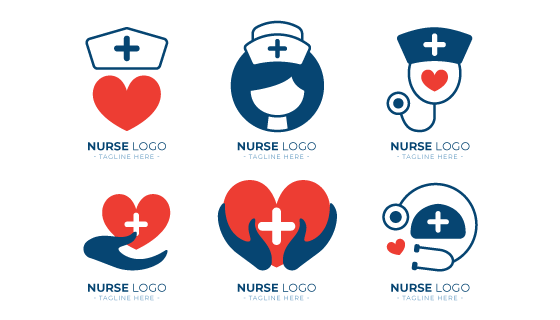 六个扁平风格的医疗类logo矢量素材(AI/EPS)