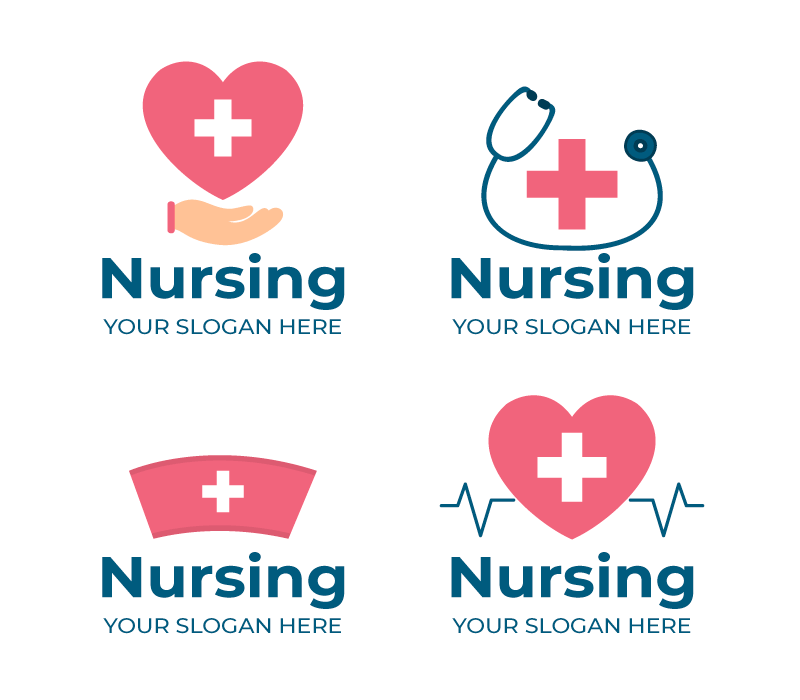 四个扁平风格的医疗类logo矢量素材(AI/EPS/免扣PNG)
