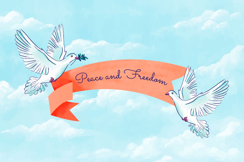 鸽子设计和平自由背景矢量素材(AI/EPS)