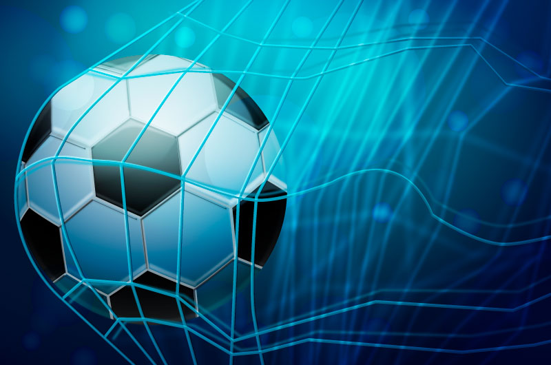 逼真的足球进网矢量素材(AI/EPS)