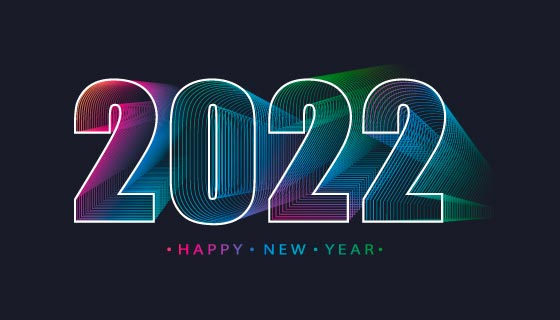 创意数字设计2022新年快乐矢量素材(EPS)