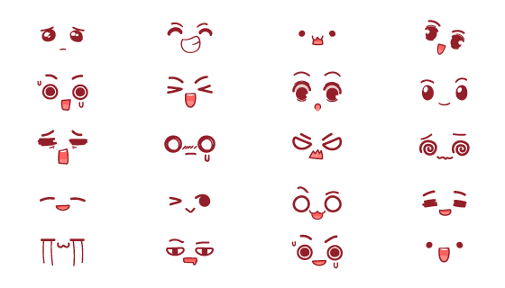 20个可爱的手绘面部表情矢量素材(EPS/PNG)