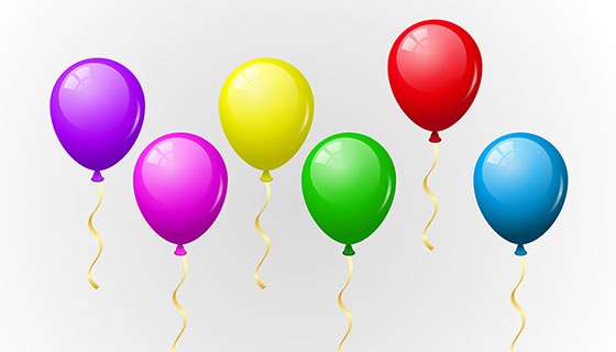 6个彩色气球矢量素材(EPS/PNG)