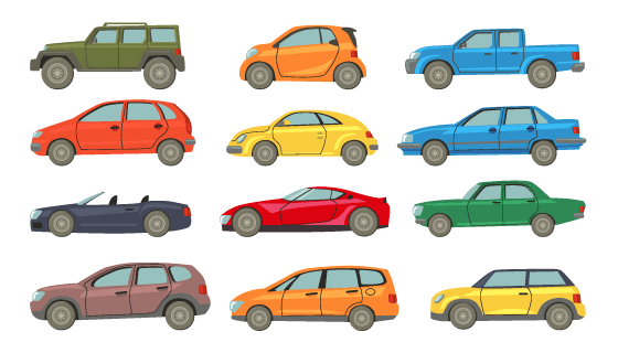 各种各样不同的汽车矢量素材(EPS/PNG)