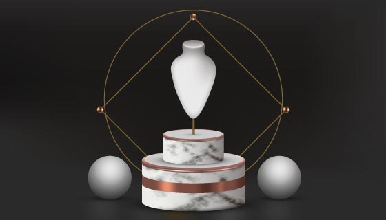 3D逼真的珠宝首饰展示架矢量素材(AI/EPS)