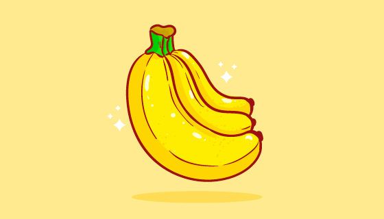 手绘风格可爱的香蕉矢量素材(EPS)