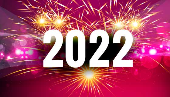璀璨烟花设计2022新年快乐矢量素材(EPS)