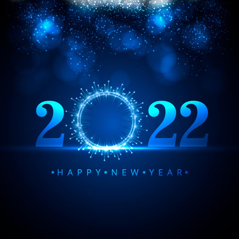蓝色星空设计2022新年快乐矢量素材(EPS)