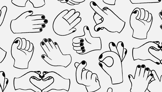 各种各样的涂鸦手语矢量素材(EPS)