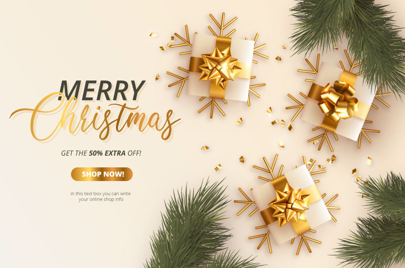 金色闪耀的礼物圣诞节背景/壁纸矢量素材(EPS)