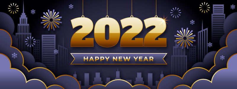 金色数字和烟花设计的2022新年快乐banner矢量素材(AI/EPS)