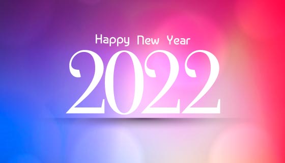 多彩散景设计2022新年快乐背景矢量素材(EPS)