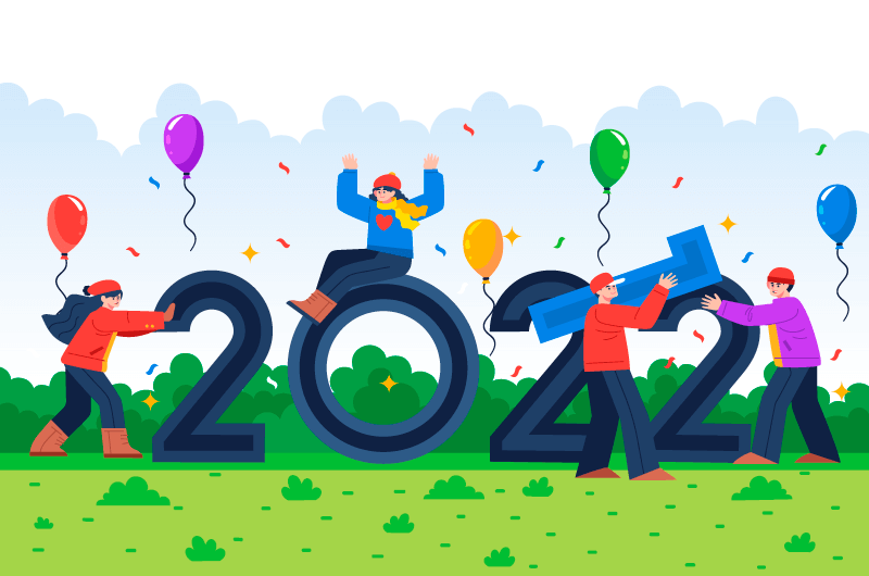 2021辞旧迎新到2022年插画矢量素材(AI/EPS)