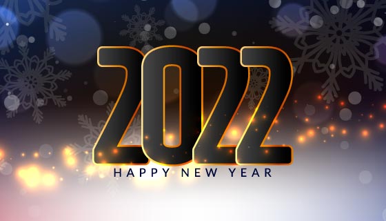雪花和星空设计的2022新年快乐banner矢量素材(EPS)