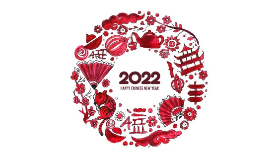 水彩风格2022春季快乐元素矢量素材(EPS)