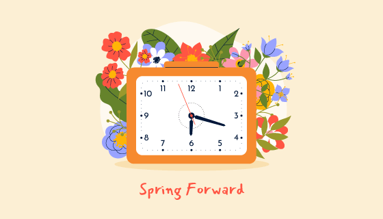 花卉和时钟设计春天矢量素材(AI/EPS)