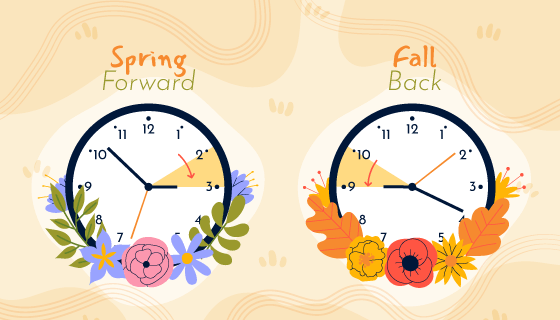 两个花卉时钟矢量素材(AI/EPS)