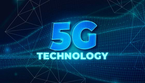 蓝色5G科技背景矢量素材(AI/EPS)
