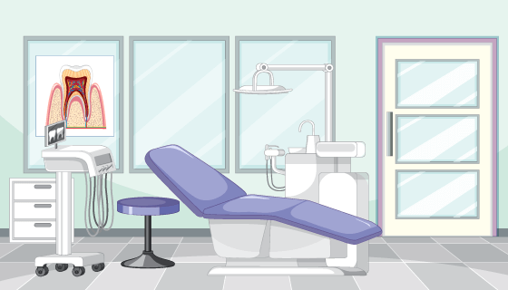牙科诊所室内环境矢量素材(EPS)
