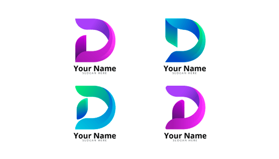字母D设计的创意渐变logo矢量素材(AI/EPS/PNG)