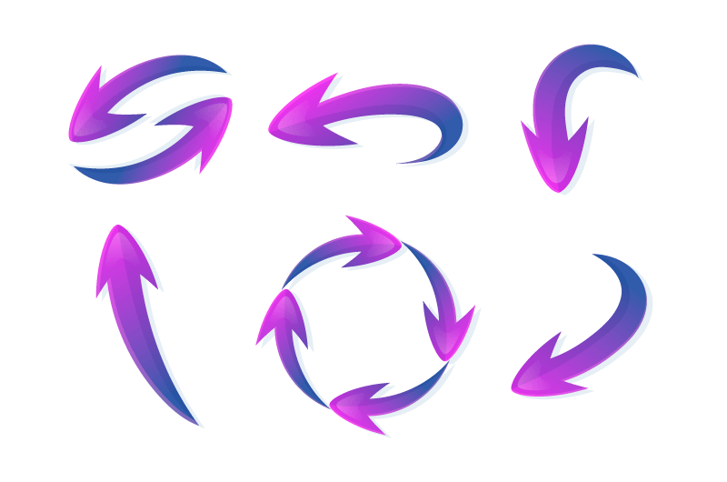 紫色渐变风格的箭头矢量素材(AI/EPS/免扣PNG)