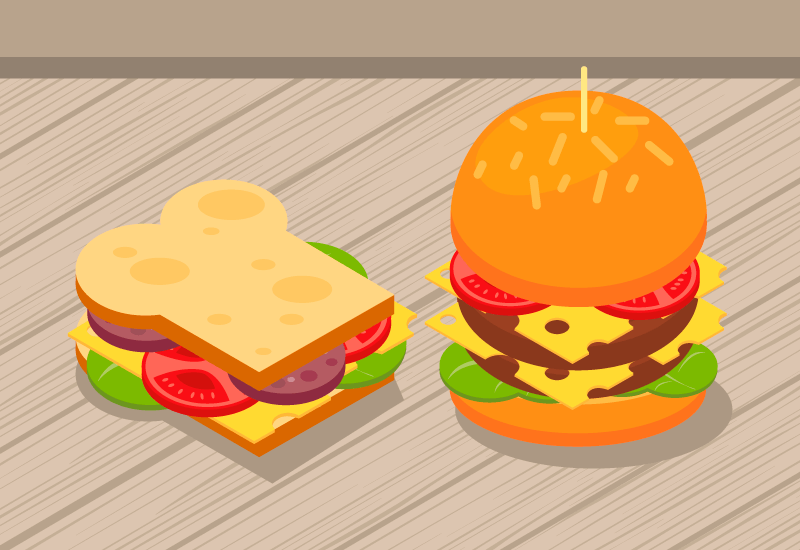 美味的三明治和汉堡矢量素材(EPS)