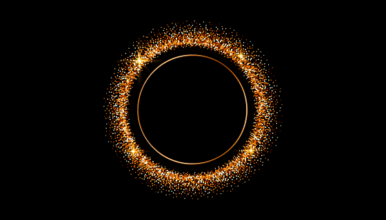 金色粒子组成的闪亮光环矢量素材(EPS)