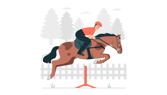 骑马跨栏的男子插画矢量素材(AI/EPS)