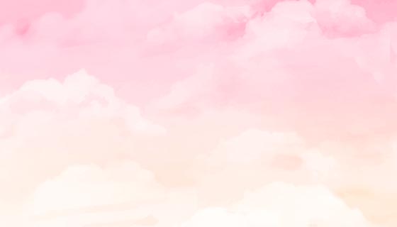 水彩粉色天空背景矢量素材(AI/EPS)