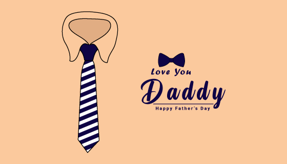 手绘领带设计父亲节快乐背景矢量素材(EPS)