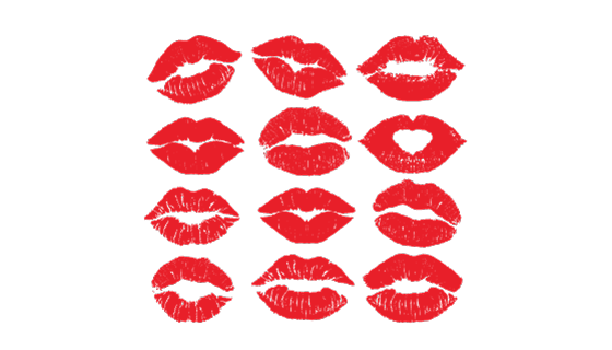 12个性感的口红唇印矢量素材(EPS)