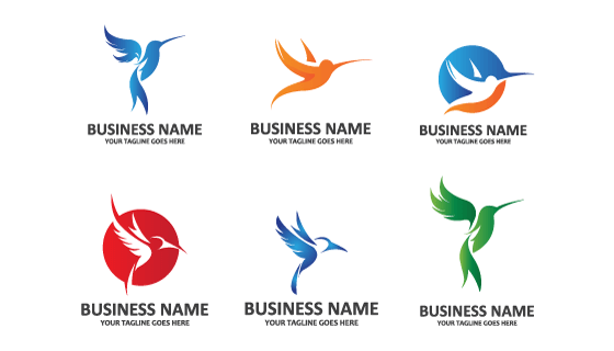 六个蜂鸟图标logo矢量素材(EPS)