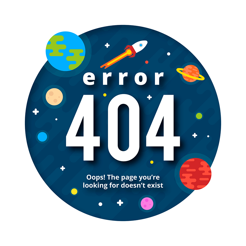 宇宙空间设计404错误页面矢量素材(EPS/AI)