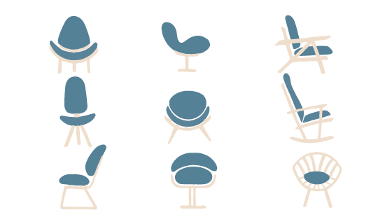 扁平风格木质椅子矢量素材(EPS)