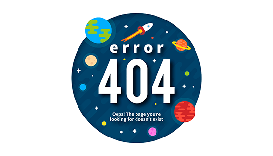 宇宙空间设计404错误页面矢量素材(EPS/AI)