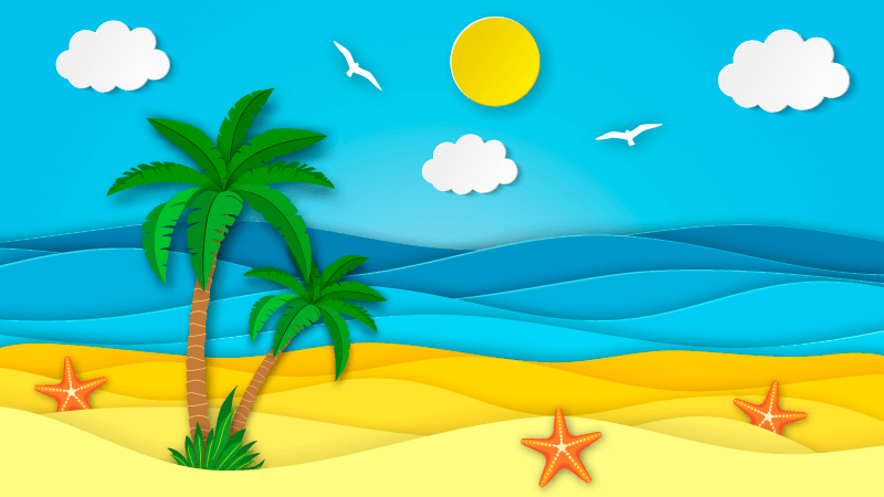 创意风格的夏日海滩背景矢量素材(EPS)