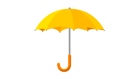 扁平风格的黄色雨伞矢量素材(EPS)
