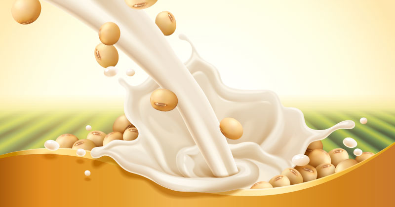 逼真的豆奶广告设计矢量素材(EPS)