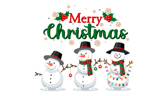 三个雪人设计的圣诞节背景矢量素材(EPS)