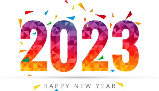 多彩纸屑设计的2023新年快乐背景矢量素材(EPS)