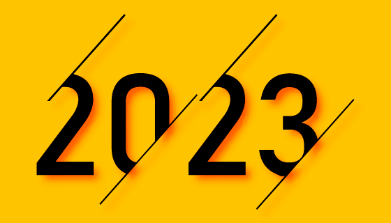 切割的数字设计2023新年快乐背景矢量素材(EPS)