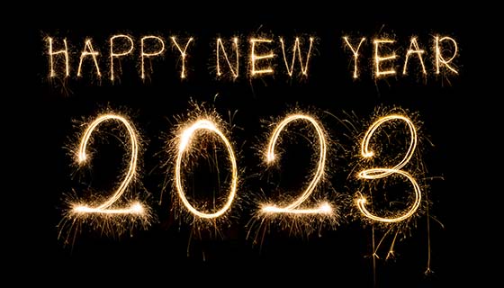 火花字母和数字设计2023新年快乐背景(JPG)