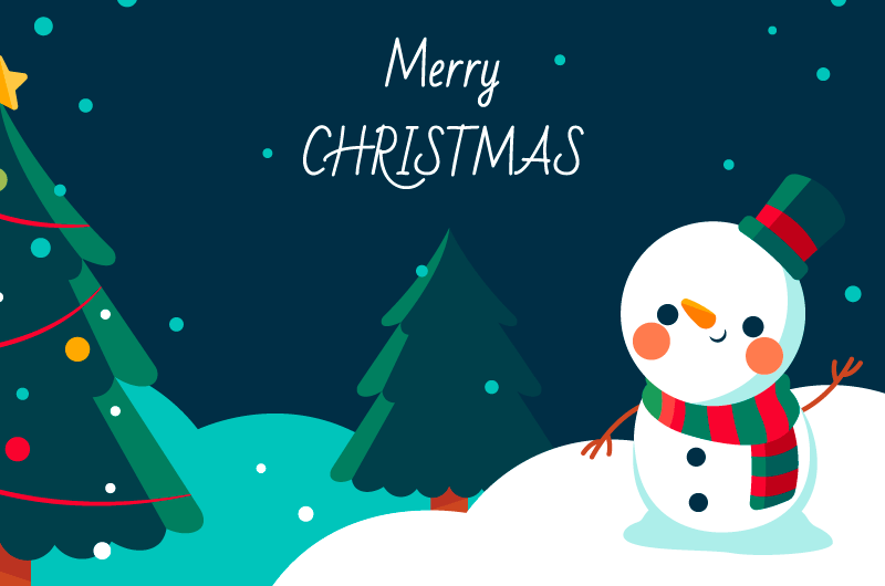 圣诞树和雪人设计圣诞节背景矢量素材(AI/EPS)